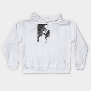 Climber man black and white Kids Hoodie